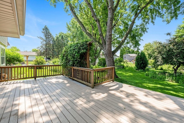1512 David Ln, Waukesha, WI 53189 - wooden deck with a yard