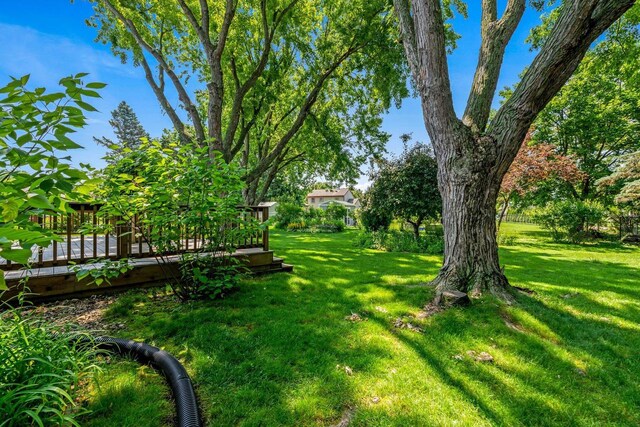1512 David Ln, Waukesha, WI 53189 - view of grassy yard with a deck