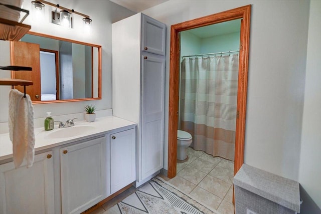 130 W Windsor Ave, Cottage Grove, WI 53527 - full bath featuring vanity, tile patterned floors, and a shower with shower curtain