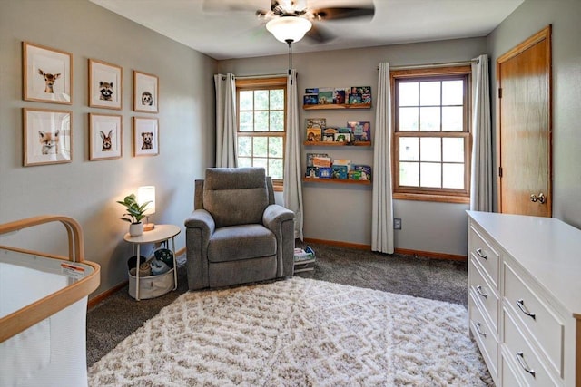130 W Windsor Ave, Cottage Grove, WI 53527 - living area featuring carpet flooring and ceiling fan