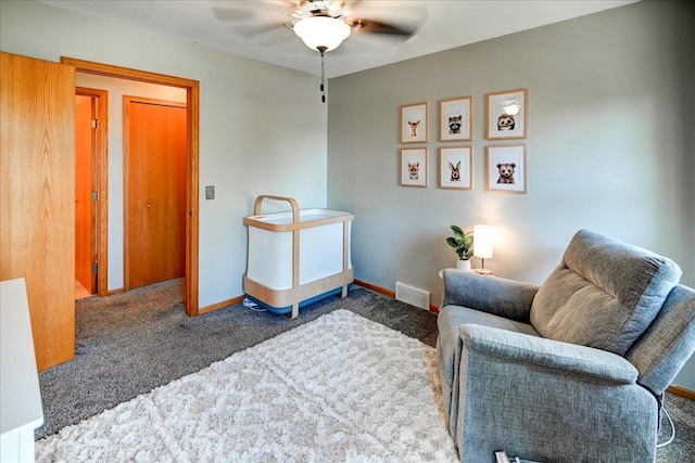 130 W Windsor Ave, Cottage Grove, WI 53527 - living area with carpet and ceiling fan