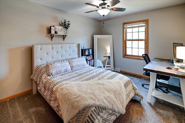 130 W Windsor Ave, Cottage Grove, WI 53527 - carpeted bedroom featuring baseboards and ceiling fan