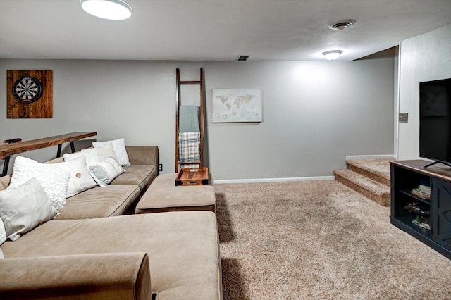 130 W Windsor Ave, Cottage Grove, WI 53527 - carpeted living area with baseboards and stairway