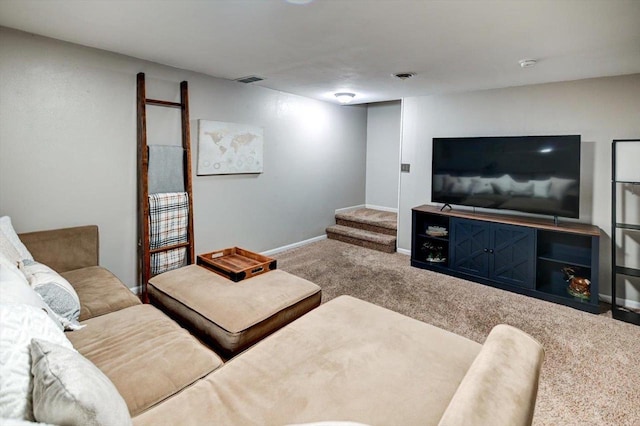 130 W Windsor Ave, Cottage Grove, WI 53527 - living room featuring carpet and stairway