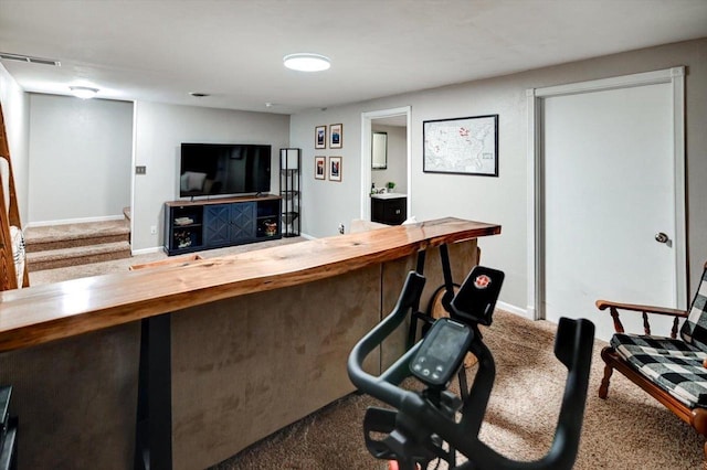 130 W Windsor Ave, Cottage Grove, WI 53527 - indoor bar featuring carpet flooring and stairway