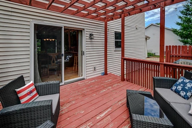 130 W Windsor Ave, Cottage Grove, WI 53527 - deck with a pergola and an outdoor living space