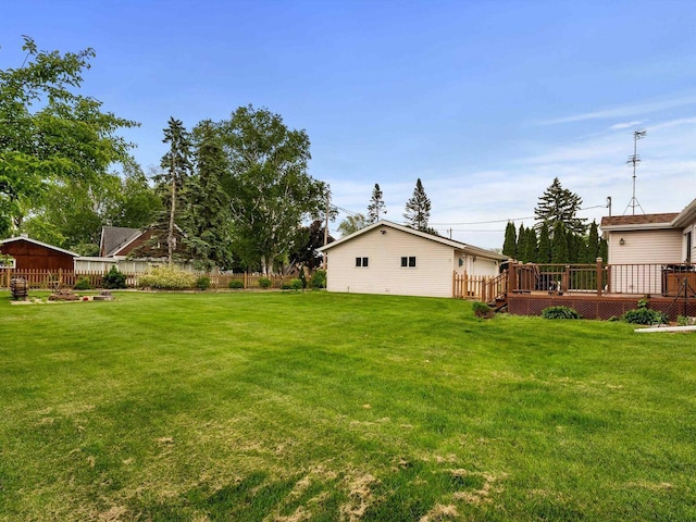 3715 N 17th St, Sheboygan, WI 53083 - view of yard featuring a wooden deck