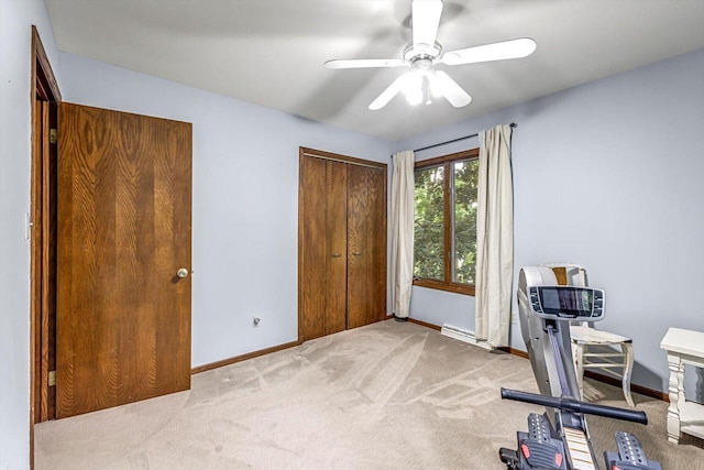 1450 Weber Ct, Hartland, WI 53029 - office with carpet floors and ceiling fan