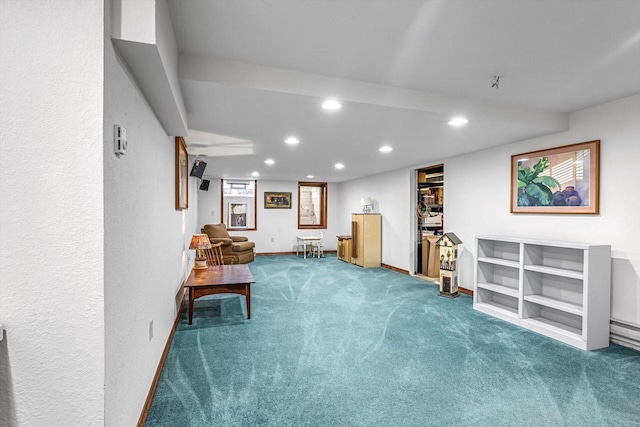 1450 Weber Ct, Hartland, WI 53029 - living area featuring carpet flooring and recessed lighting