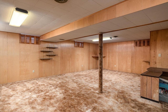 3720 Elm Dr, La Crosse, WI 54601 - finished below grade area with carpet and wood walls