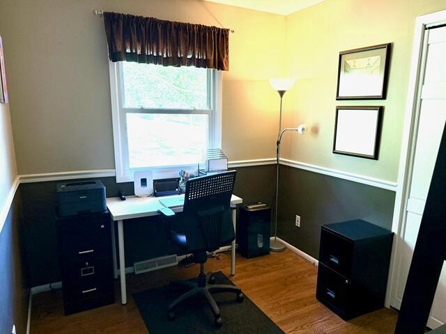 W254S6620 Ridge Rd, Waukesha, WI 53189 - home office with wood finished floors and baseboards