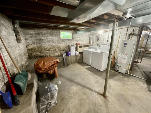 1920 N 7th St, Sheboygan, WI 53081 - below grade area featuring gas water heater and washer and dryer