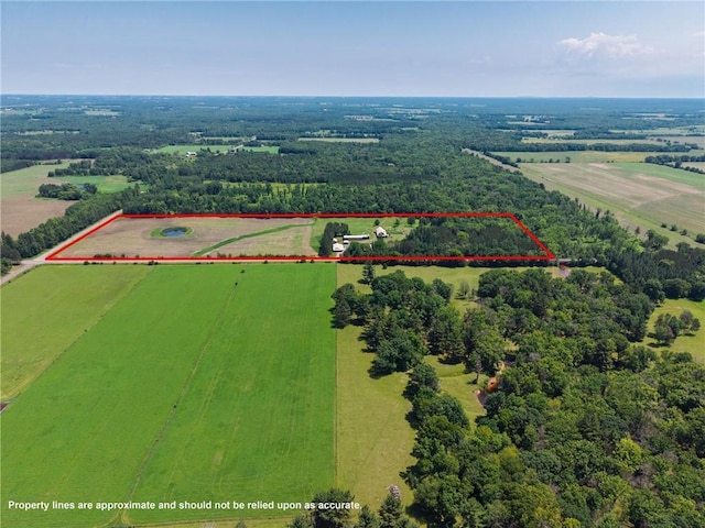 4271 220th St, Cadott, WI 54727 - view of rural area featuring property boundaries highlighted and rows of crops