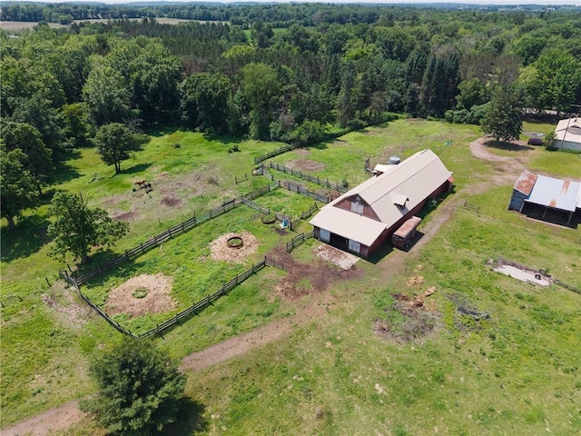 4271 220th St, Cadott, WI 54727 - aerial view of sparsely populated area with a heavily wooded area