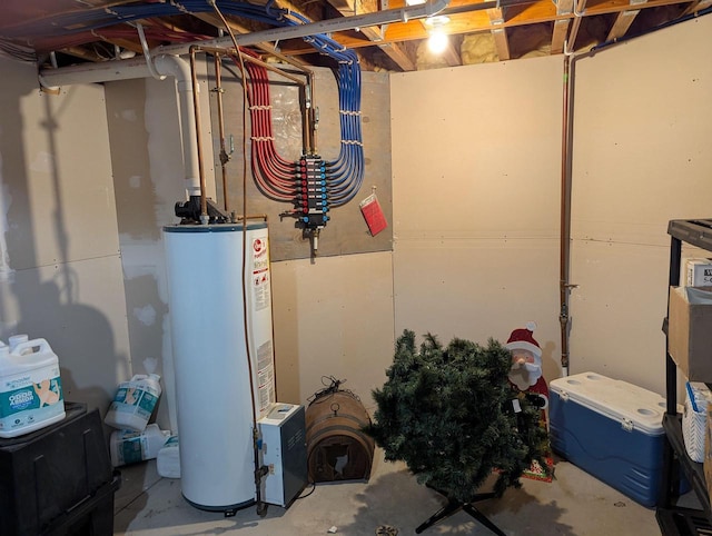 1817 S Duck Creek Dr, Friendship, WI 53934 - unfinished basement with gas water heater