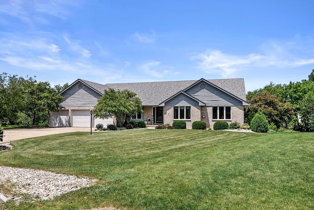 6320 10th Pl, Kenosha, WI 53144 - single story home featuring concrete driveway, a front lawn, a garage, and a shingled roof