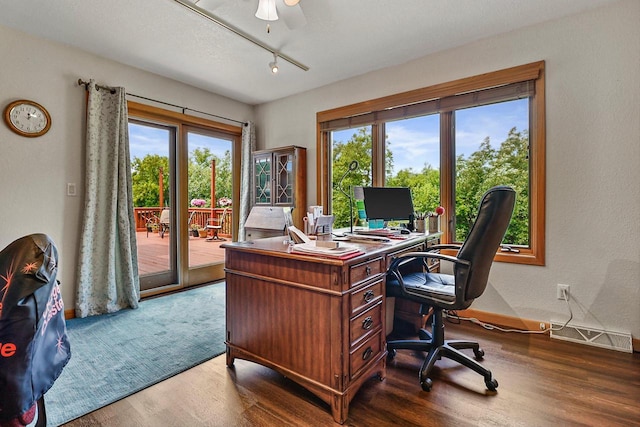 6320 10th Pl, Kenosha, WI 53144 - office with wood finished floors, healthy amount of natural light, and ceiling fan