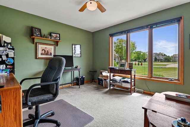 6320 10th Pl, Kenosha, WI 53144 - carpeted office space with a ceiling fan and baseboards