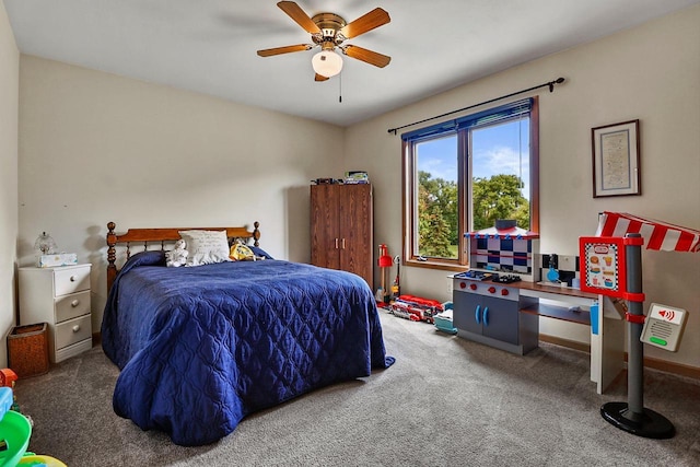 6320 10th Pl, Kenosha, WI 53144 - carpeted bedroom with a ceiling fan