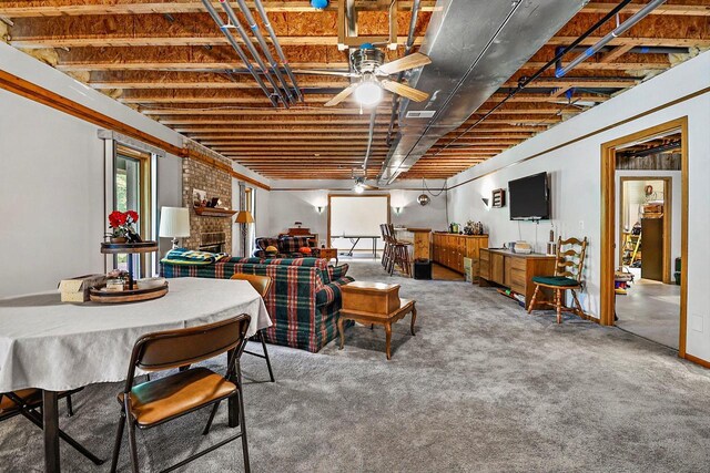 6320 10th Pl, Kenosha, WI 53144 - dining space with ceiling fan and carpet
