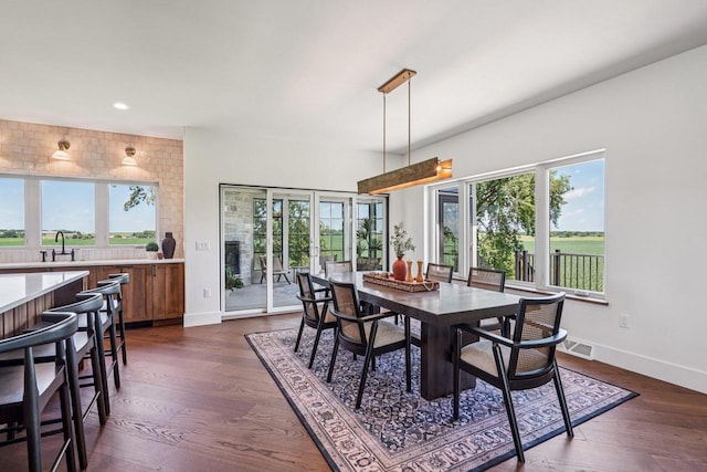 3330 Colton Way, Sun Prairie, WI 53590 - dining space with healthy amount of natural light, dark wood-type flooring, and recessed lighting