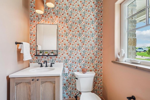 3330 Colton Way, Sun Prairie, WI 53590 - bathroom with vanity and wallpapered walls
