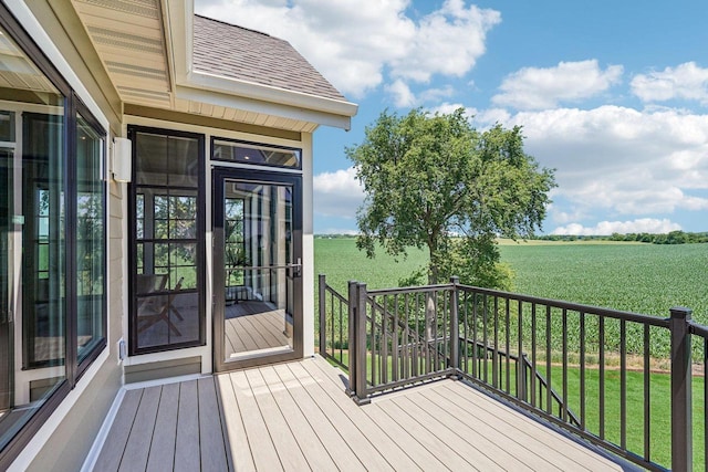 3330 Colton Way, Sun Prairie, WI 53590 - wooden deck with a view of countryside and agricultural plots