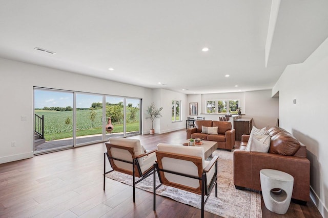 3330 Colton Way, Sun Prairie, WI 53590 - living room with plenty of natural light, recessed lighting, and wood finished floors