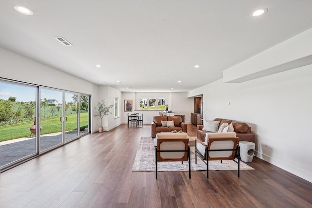 3330 Colton Way, Sun Prairie, WI 53590 - living room featuring wood finished floors and recessed lighting