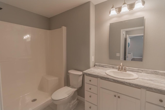 219 Joe St, Stevens Point, WI 54481 - bathroom featuring a shower, vanity, and tile patterned flooring