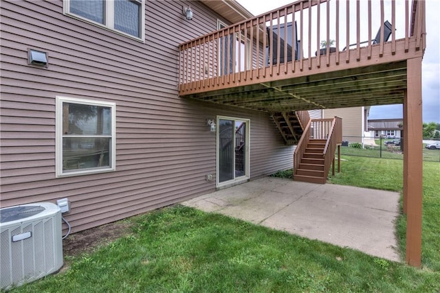 1814 Lynnette Ct, Eau Claire, WI 54703 - view of patio with stairs and a deck