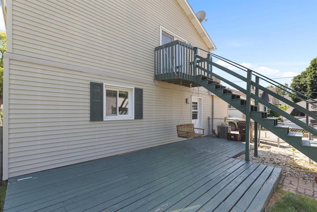 114 S Adam St, South Beloit, IL 61080 - wooden terrace with stairs