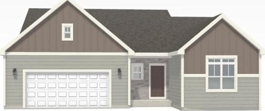 542 Shady St, Cottage Grove, WI 53527 - view of front of home with board and batten siding and concrete driveway