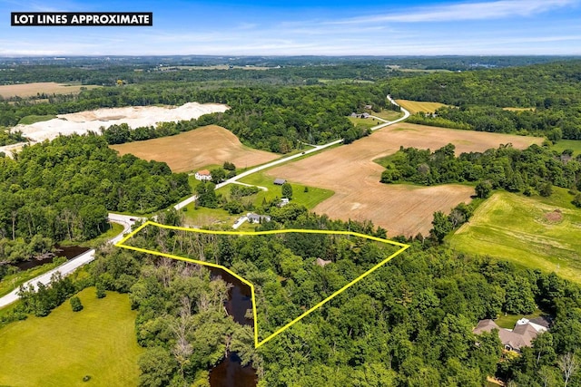 14900 Lax Chapel Rd, Kiel, WI 53042 - overview of rural landscape featuring property boundaries highlighted and a heavily wooded area