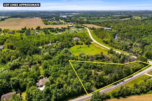 14900 Lax Chapel Rd, Kiel, WI 53042 - overview of rural landscape with property boundaries highlighted