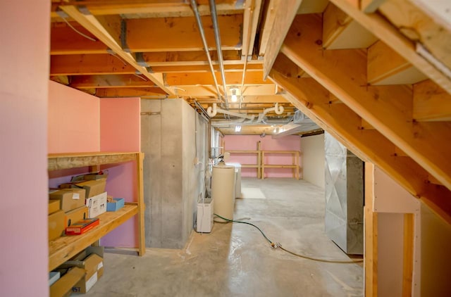 851 Hennessy St, Oshkosh, WI 54904 - unfinished below grade area featuring a water softener
