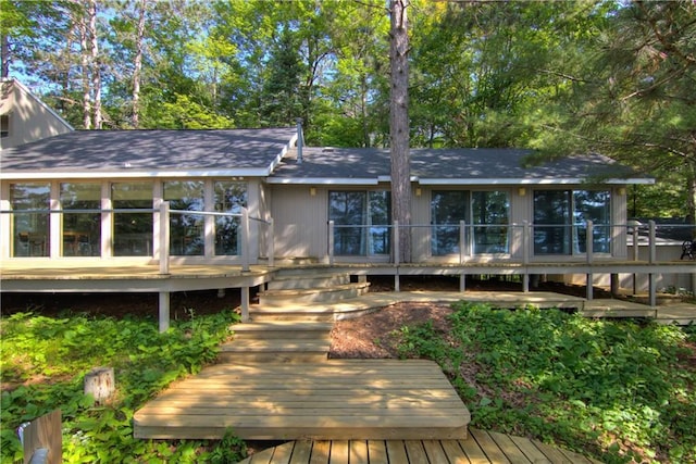 8674 Nor Wis Rd, Hayward, WI 54843 - back of house with a deck