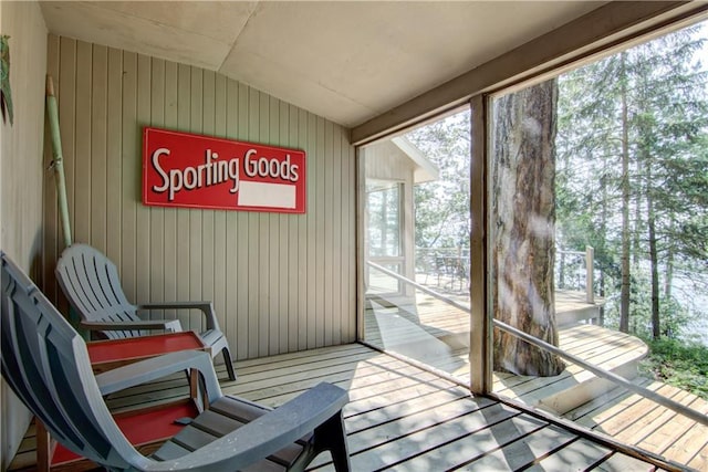 8674 Nor Wis Rd, Hayward, WI 54843 - sunroom with vaulted ceiling and healthy amount of natural light