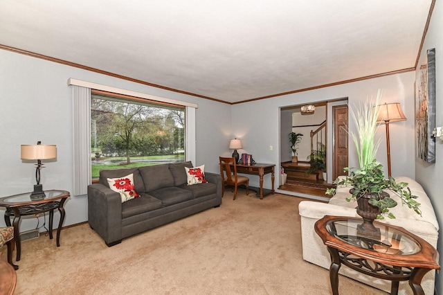 10500 W Good Hope Rd, Milwaukee, WI 53224 - living area featuring light colored carpet and ornamental molding