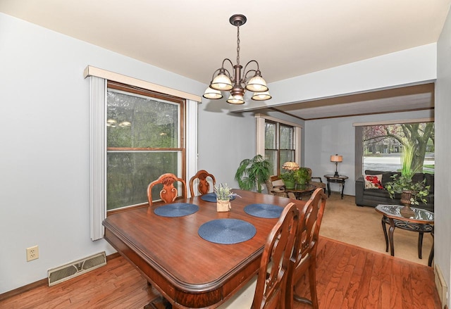 10500 W Good Hope Rd, Milwaukee, WI 53224 - dining space featuring a chandelier and wood finished floors