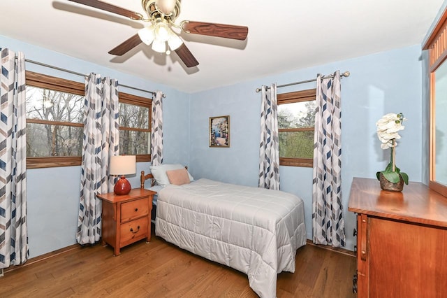 10500 W Good Hope Rd, Milwaukee, WI 53224 - bedroom with wood finished floors and ceiling fan