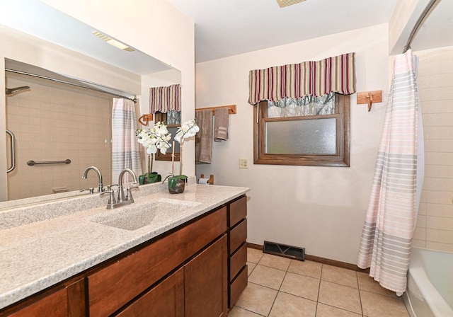 10500 W Good Hope Rd, Milwaukee, WI 53224 - full bathroom with vanity, tile patterned flooring, and shower / bath combo