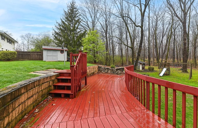10500 W Good Hope Rd, Milwaukee, WI 53224 - wooden terrace featuring a shed
