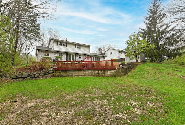 10500 W Good Hope Rd, Milwaukee, WI 53224 - back of house featuring a wooden deck and a yard