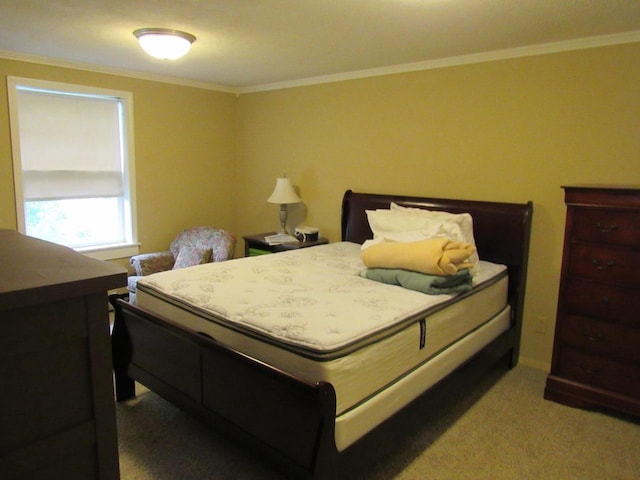 N3901 State Road 76, Hortonville, WI 54944 - bedroom featuring light carpet and ornamental molding