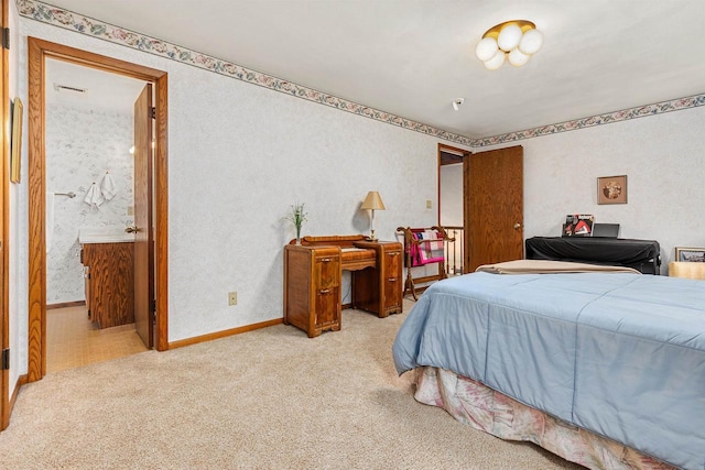 1334 W Cloverdale Dr, Appleton, WI 54914 - bedroom featuring carpet flooring and wallpapered walls