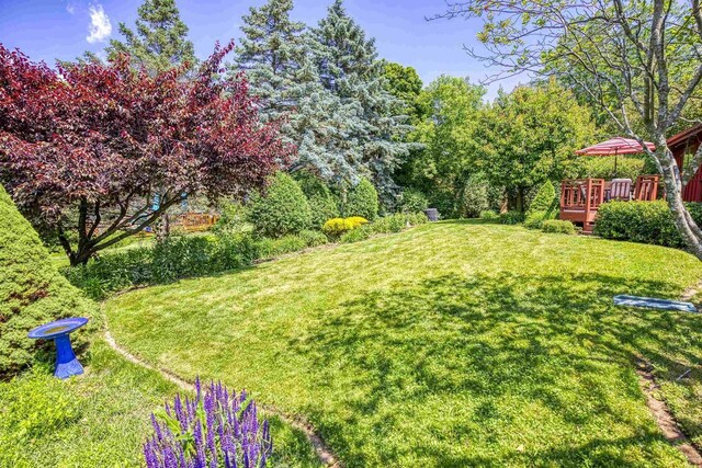 1334 W Cloverdale Dr, Appleton, WI 54914 - view of grassy yard with a deck