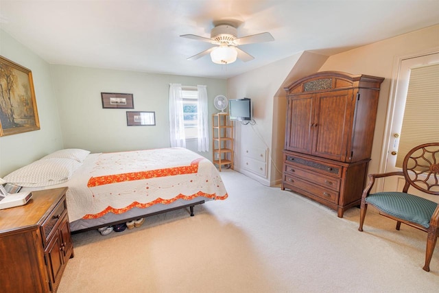 2278 S Riverside Dr, Beloit, WI 53511 - bedroom with light carpet and a ceiling fan