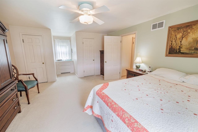 2278 S Riverside Dr, Beloit, WI 53511 - bedroom featuring light colored carpet and a ceiling fan