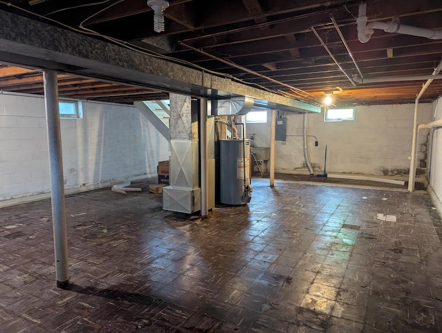 N51W14111 Lancaster Ave, Menomonee Falls, WI 53051 - basement with gas water heater and electric panel